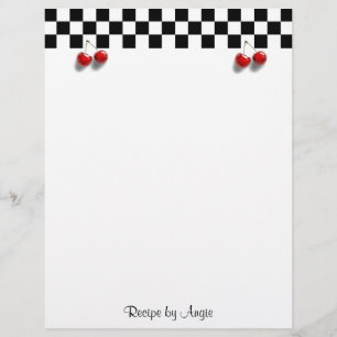 Papel da receita das cerejas do tabuleiro de damas