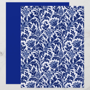 Papel Damask Thistle de William Morris, Azul Cobal