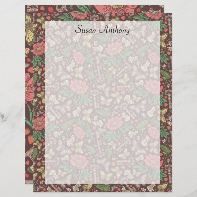 Papel das antigas chaves da vitória da borboleta v (Frente/Verso)