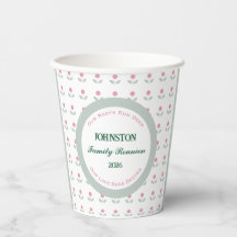 Papel de 8 oz. Reunião da Família da Flor Rosa