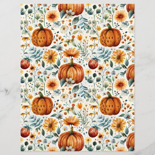 papel de abate colorido do padrão da abóbora (Frente)