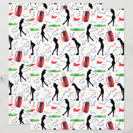 Papel de Álbum de Recortes de Golfe Feminino