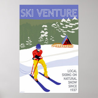 Papel de arquivamento Ski Venture Poster 12"x18"
