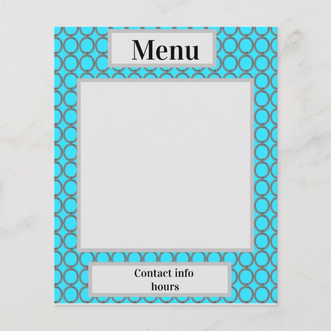 Papel de arte do menu de fundo do círculo azul (Frente)