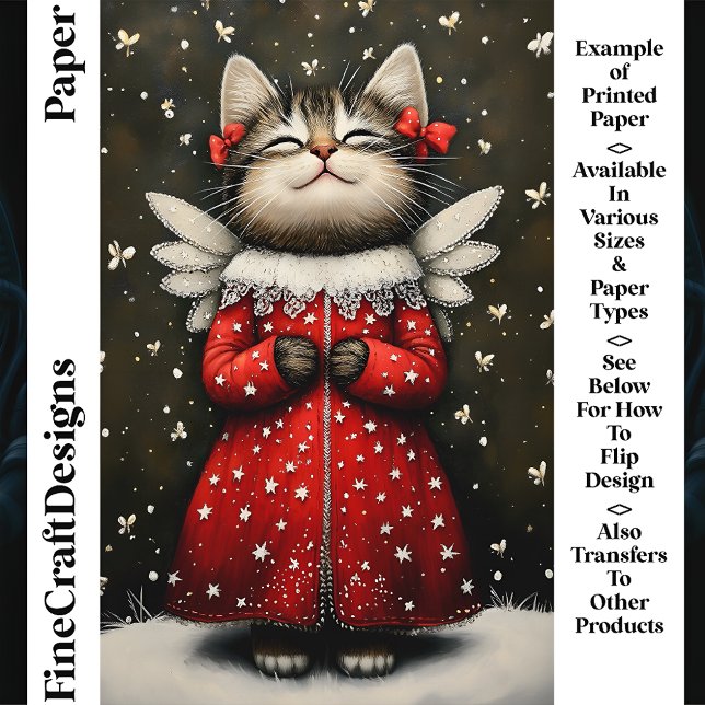 Papel de Artesanato CQ7 - Gatinho branco bonito An (Criador carregado)