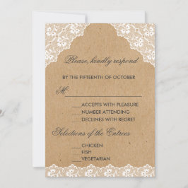Papel de Artesanato de Renda Vintage para RSVP de