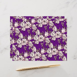 Papel de Artesanato roxo, cor-de-rosa, com ramific