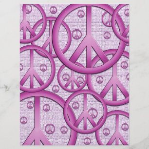 Papel de Bloco de Sinais de Paz Roxos