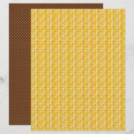 Papel de Caderno de Pontos Vintage Abelha Mel