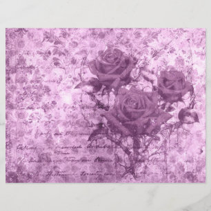 Papel de Caderno de Reciclagem Rosa Roxo Vintage -