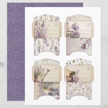 Papel de Caderno Lavanda Vintage