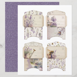 Papel de Caderno Lavanda Vintage