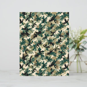 Papel de Camuflagem Clássico Verde e Marrom da Flo