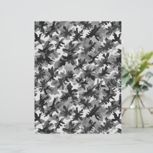 Papel de Camuflagem Preto e Branco Cinza Urbano Mo