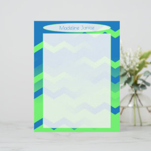 Papel de carta azul e verde para impressoras