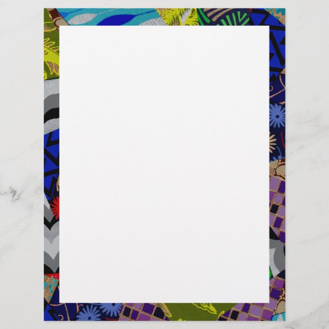 Papel de Carta com Borda Colorida Colorida (Frente)