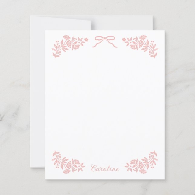Papel de carta com fita floral (Frente)