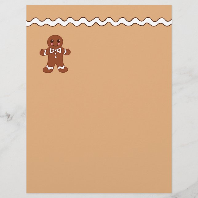 Papel de Carta com Tema de Biscoito de Gengibre (Frente)