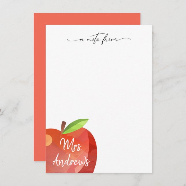 Papel de Carta da Apple Personalizado | Cartões de (Frente/Verso)
