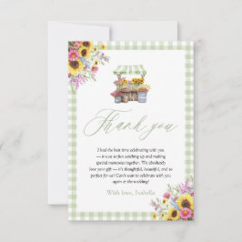 Papel de Carta de Agradecimento Green Gingham Fres