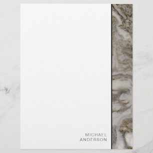 Papel de carta de borda marble elegante com seu no
