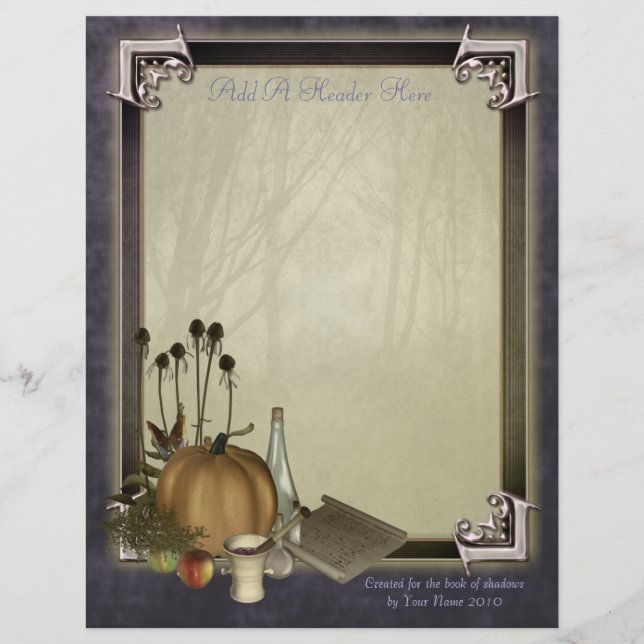 Papel de carta de Bruxas Natural (Frente)