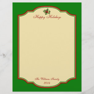 Papel de carta de Feriado de Natais vintages Perso