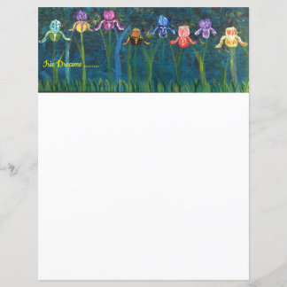 Papel de carta de flores íris