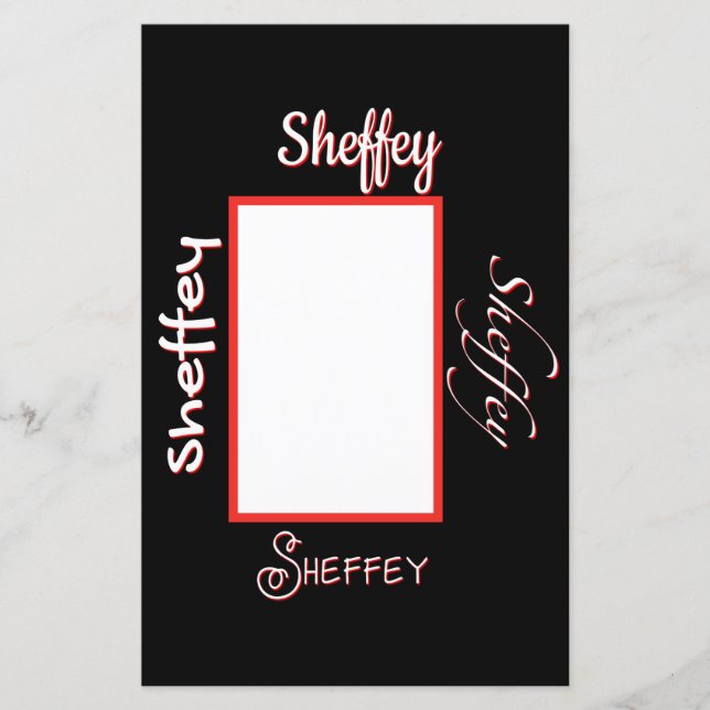 Papel de carta de fontes Sheffey (Frente)