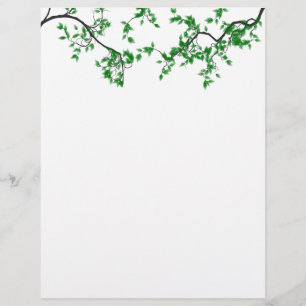 Papel de Carta de Fronteira de Folhas Verde bonito