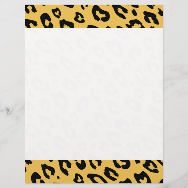 Papel de carta de impressão em letras leopardo (Frente)
