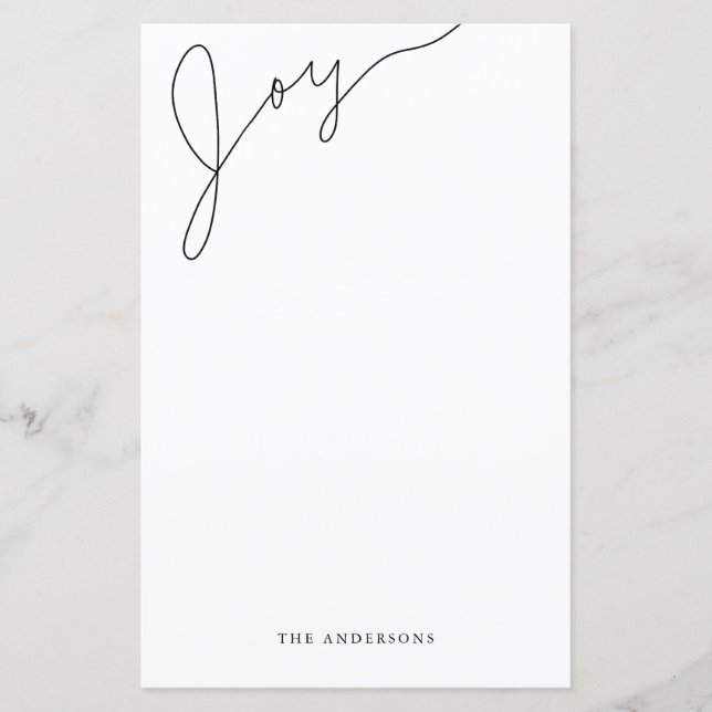 Papel de carta de Natal com Letra de Mão Elegante (Frente)