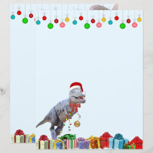 Papel de carta de Natal do Dinossauro