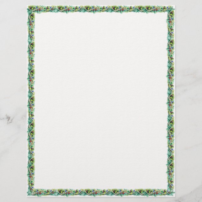 Papel de carta de Natal Garland (Frente)