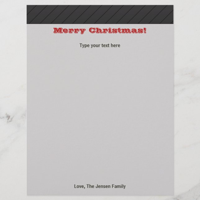 Papel de carta de Natal Moderno Personalizado (Frente)