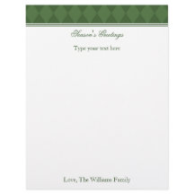 Papel de carta de Natal Verde Personalizado