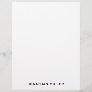 Papel de carta de nome tipográfico preto simples