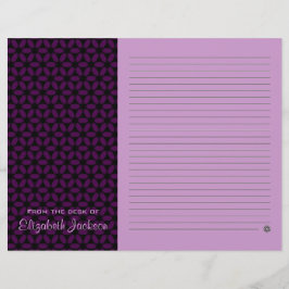 Papel de Carta de Nota em Linha Roxo Personalizado