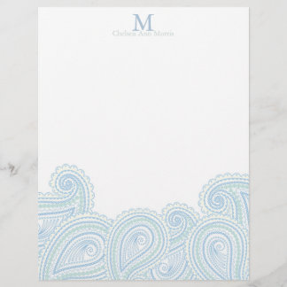 Papel de carta de Ondas de Paisley Personalizadas