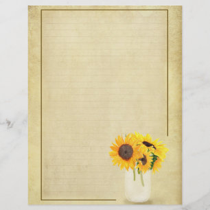Papel de carta de papel de girassol