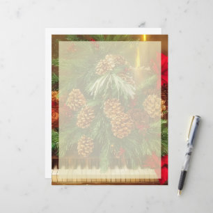 papel de carta de piano de Natal