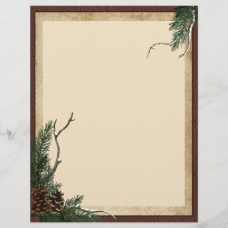 Papel de carta de pinheiro de inverno - Folheto