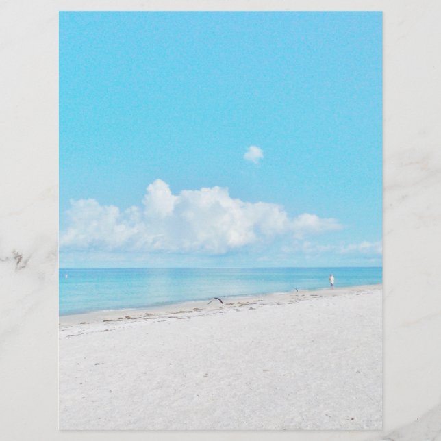 Papel de carta de praia tropical (Frente)