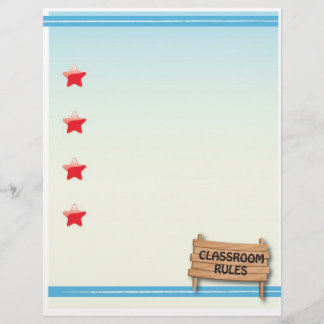 Papel de carta de Regras de Classe