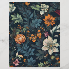 Papel de carta de Vintage Floral Escuro