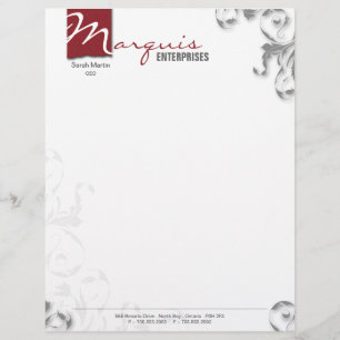 Papel de carta do cabeçalho - vermelho incorporad