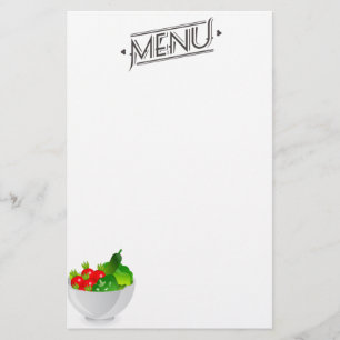 Papel de carta do menu