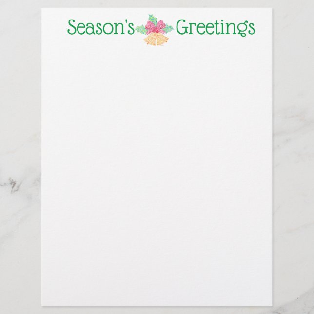 Papel de carta do Natal de Bels de tinir por Sue (Frente)