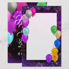 Papel de Carta dos Balões de feliz ano novo