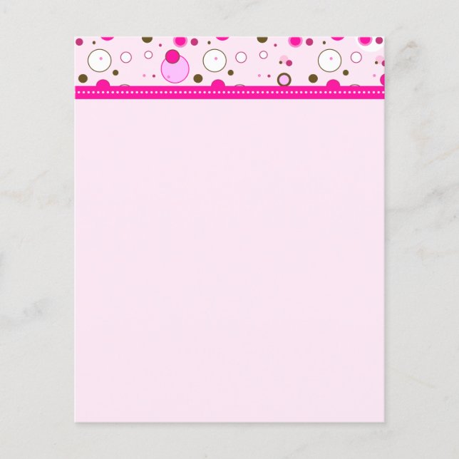 Papel de Carta dos Círculos Rosa e Castanho (Frente)